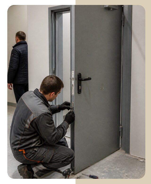 Ремонт противопожарной двери в Белореченске по цене 6594 р. | Дверной